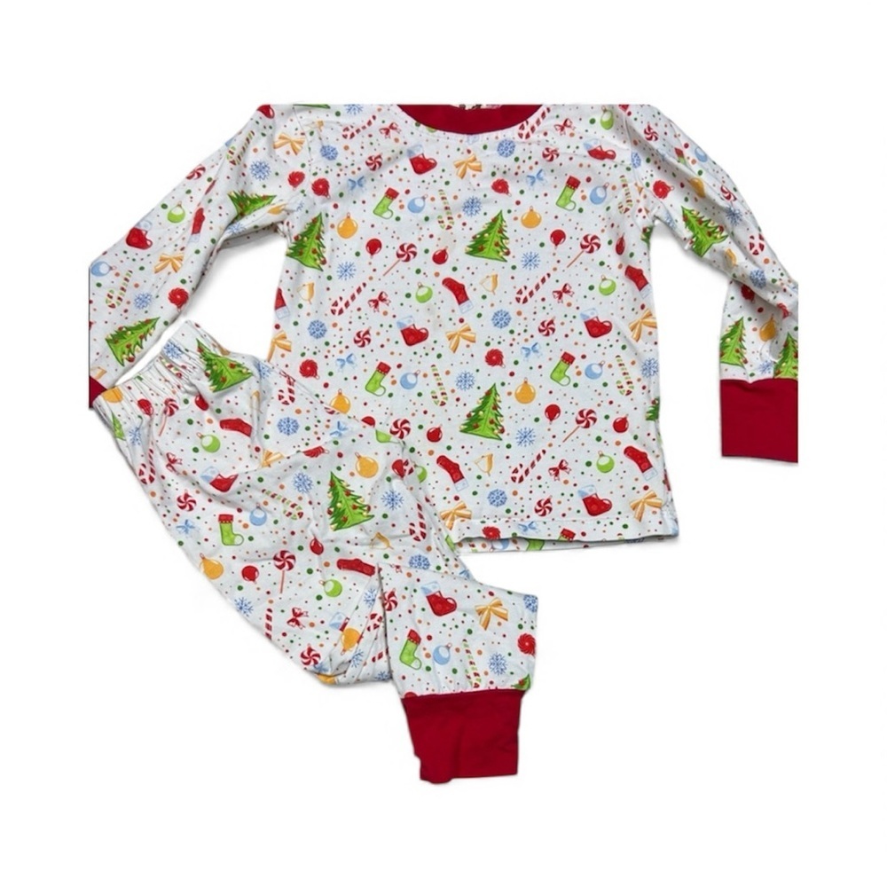 The Oaks Holiday Kids Pajama Set with Red and Green Accents